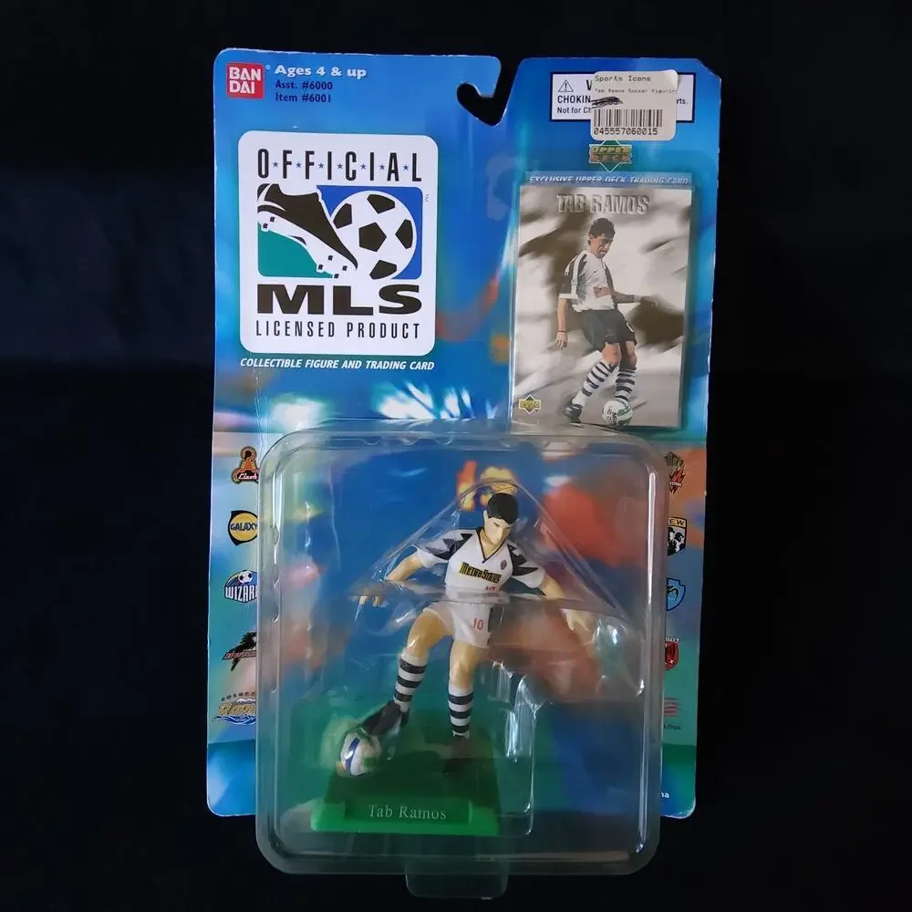 Vintage Bandai 1996 TAB RAMOS MLS Soccer Action Figure Card NY NJ Metrostars NEW